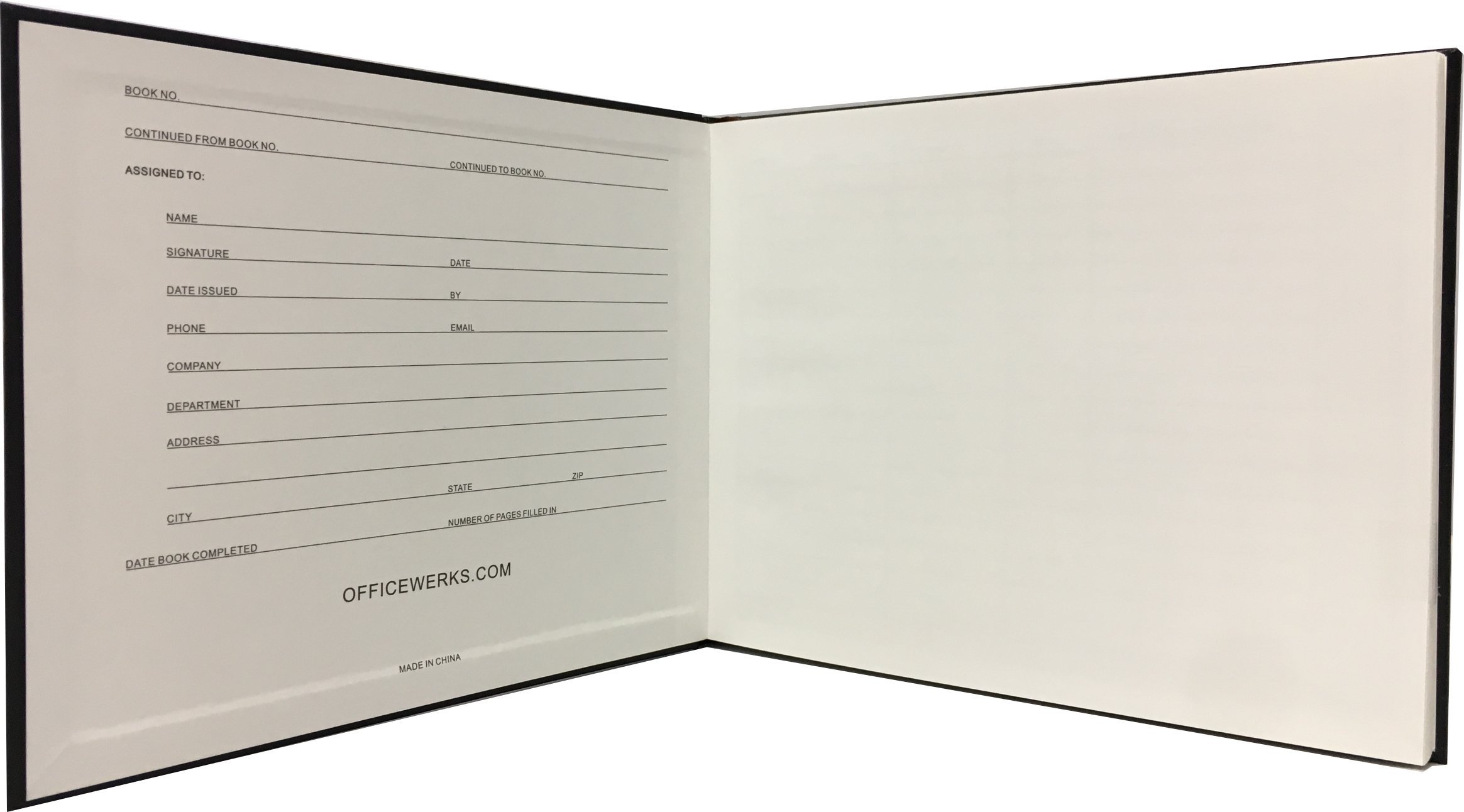 Officewerks - Libro de registro para visitantes, 120 páginas, tapa dura negra, 20 x 18 cm