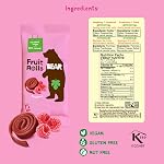 BEAR Fruit Rolls Variety Pack - Strawberry & Raspberry - Real Fruit Snacks for Kids - 100% Natural Ingredients - No Added Sugar - Gluten Free - Vegan - Non-GMO - Healthy School Lunchbox - 9 count