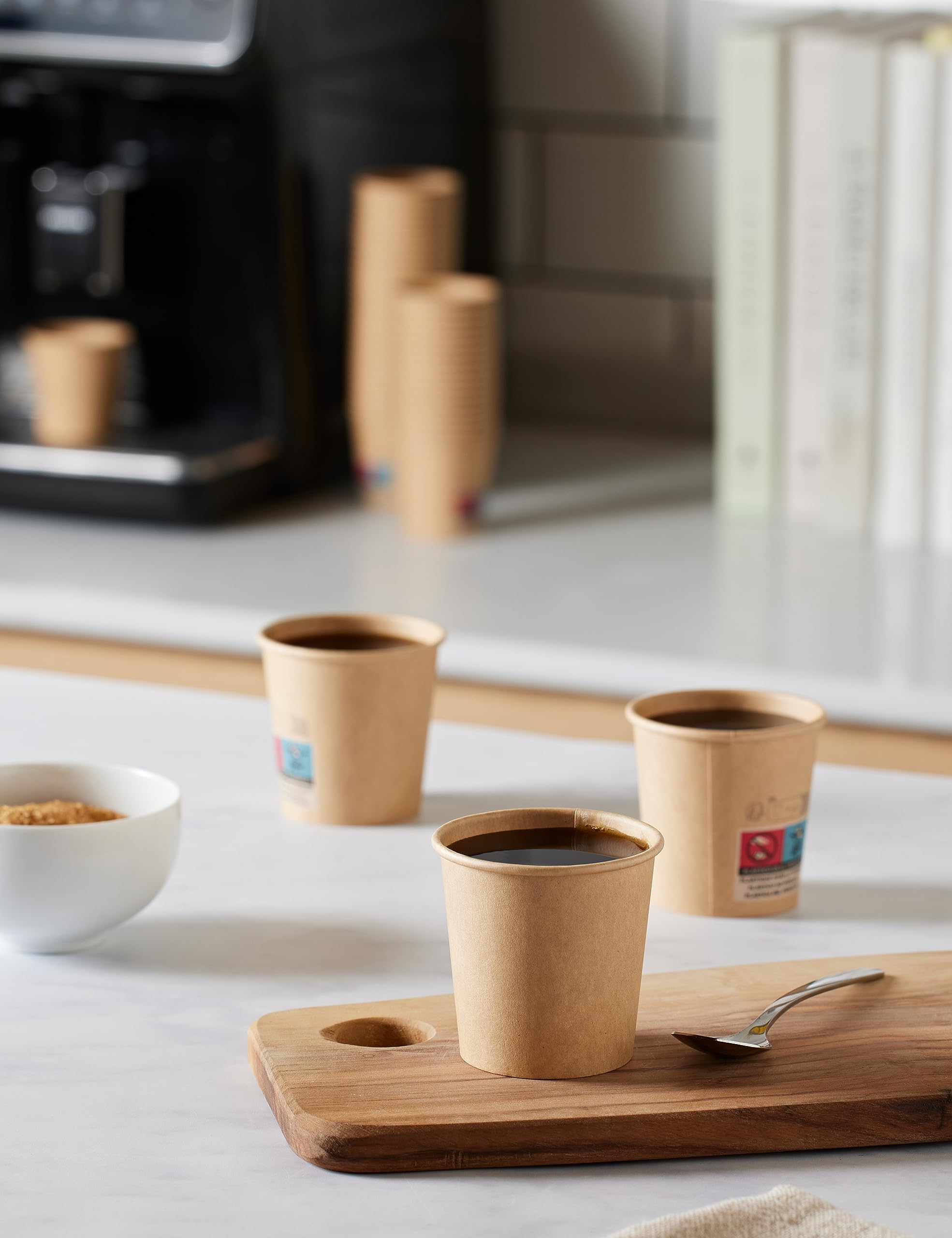 García de Pou 50 unidades - Vasos Bebidas Calientes 1 Pared 120 Ml 230 + 18 Pe G/M2 Ø6,2/4,5X6 Cm Marrón Cartoncillo (232.98)