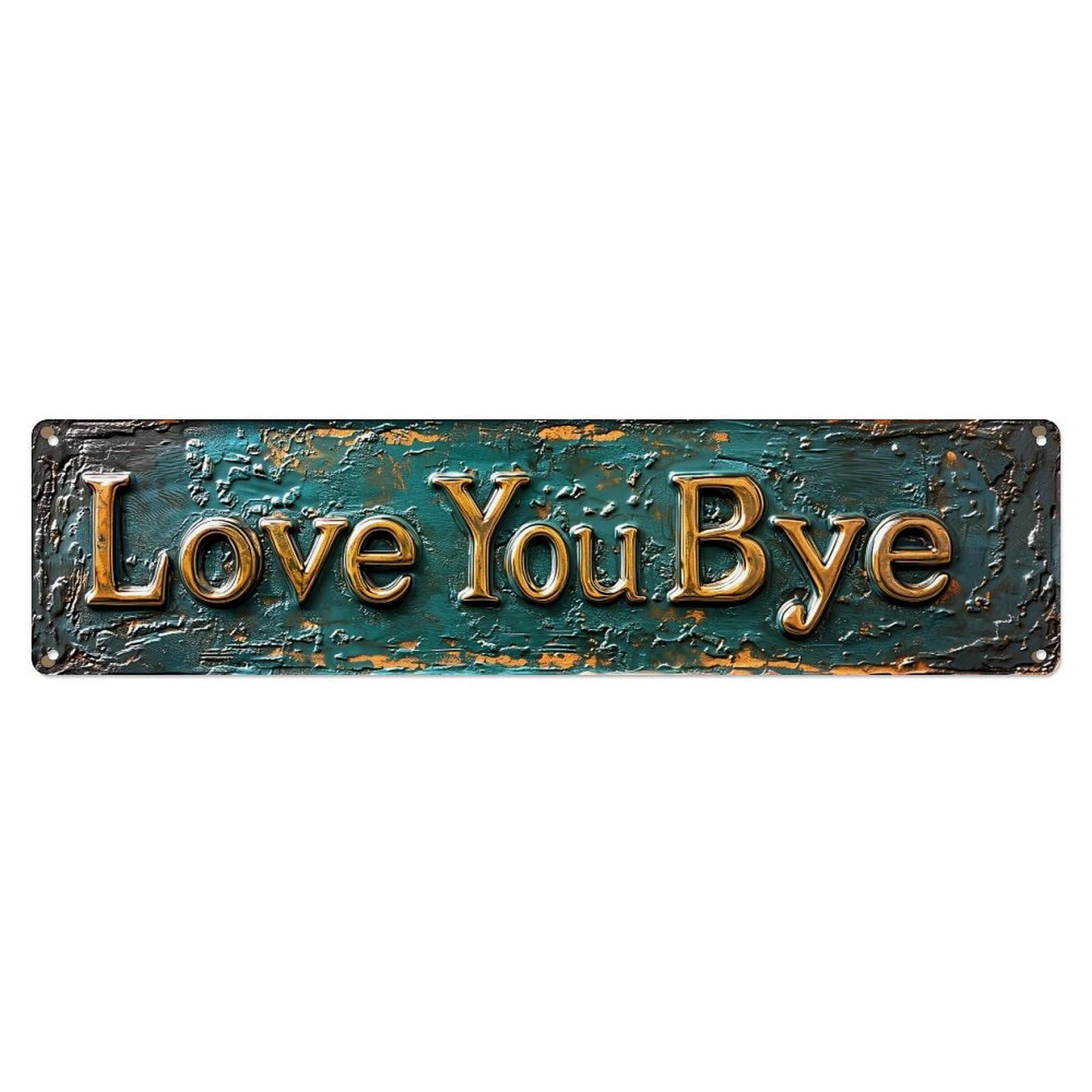 Jdyaojiesheng Vintage Love You Bye Sign Pattern Tin Sign Retro Metal Wall Decor Metal Poster, Home Bar Garage Farmhouse Cafe Wall Art Decoration 4X16inch