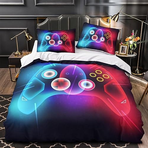 Miniatura 2 de Juego de ropa de cama con estampado 3D, funda de edredón de 3 piezas para niños y adultos con fundas de almohada de microfibra con cierre de