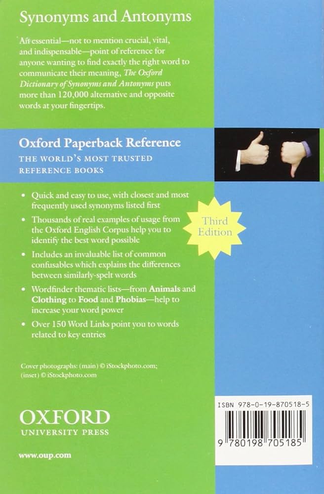 The Oxford Dictionary of Synonyms and Antonyms: Oxford
