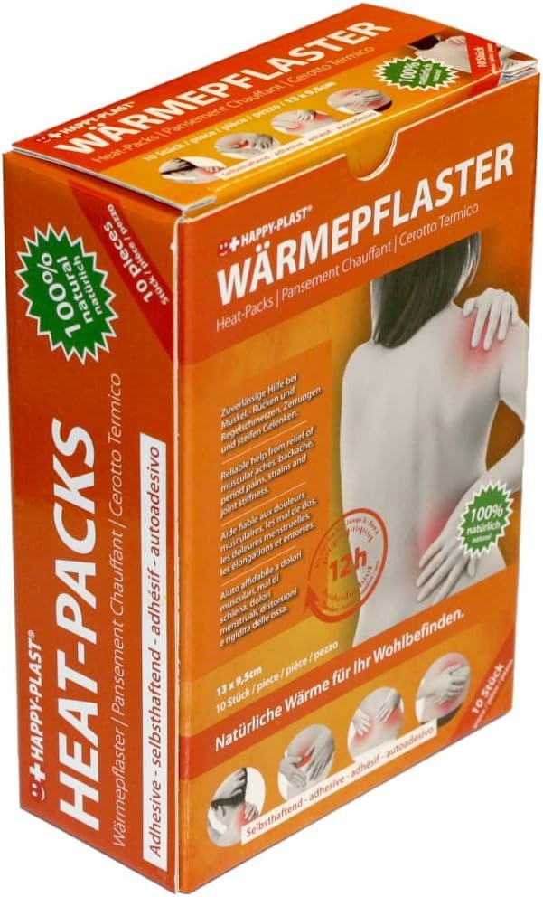 10 x Pain Relief Heat Patches, Heating time up to 12 Hours, max. Temperature of 63°C