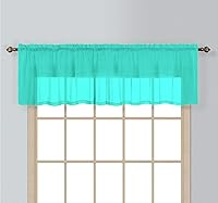 Vista 6 de Interior Trends 1 cenefa recta para cortina de ventana con bolsillo para barra de gasa transparente (18 pulgadas de largo, ladrillo)