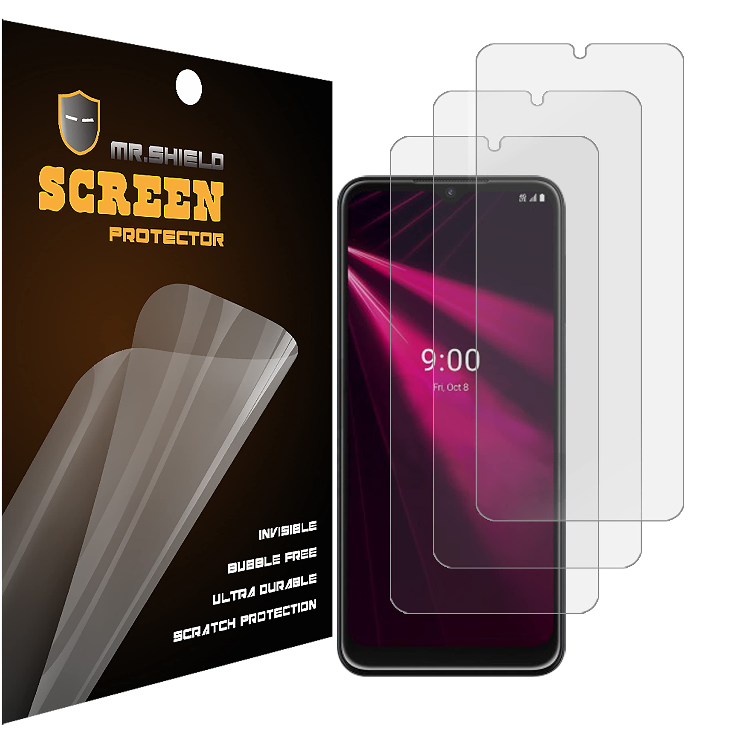 Mr.Shield [3-Pack] Designed For T-Mobile REVVL V 4G [6.5 Inch] Premium Clear Screen Protector (PET Material)