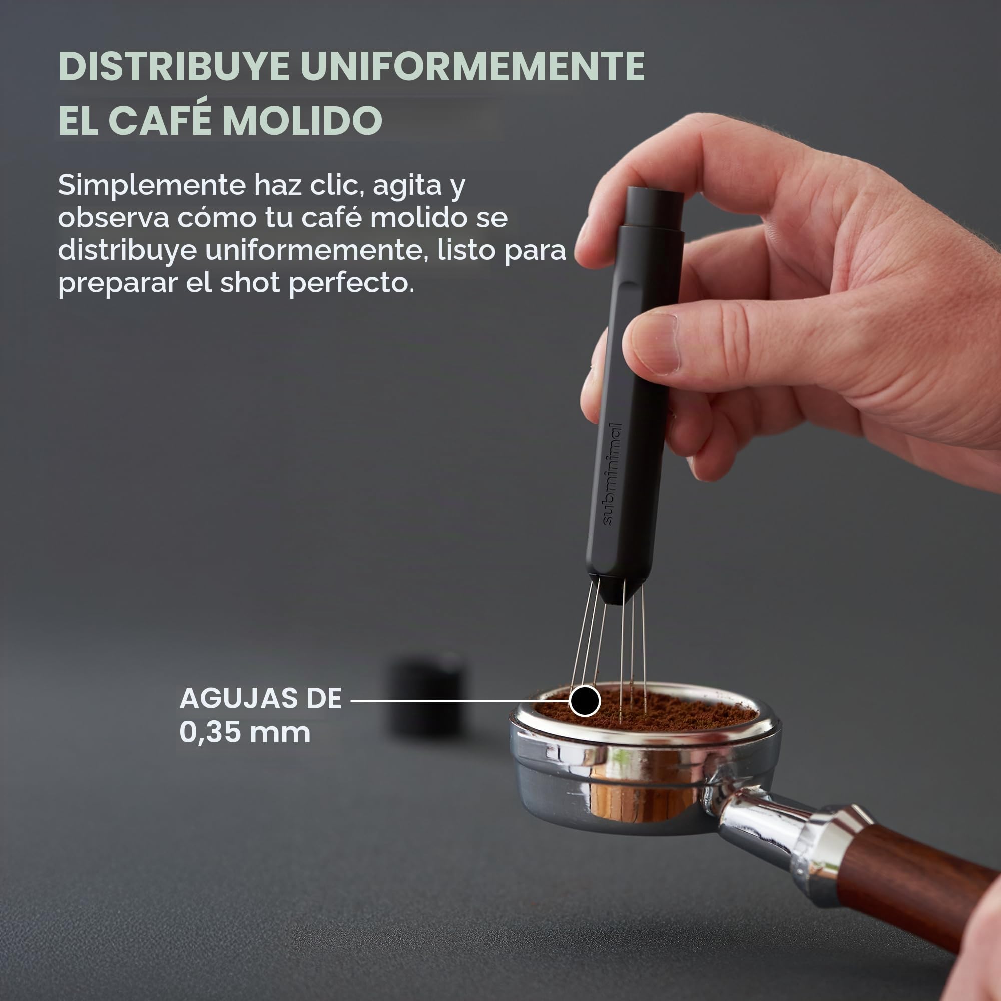 Subminimalista Flick WDT Herramienta de espresso - Herramienta de agitación para barista - Tamper con agujas retráctiles - Piezas y accesorios