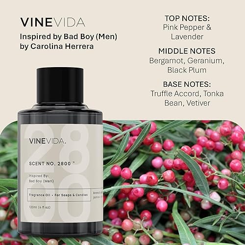 Miniatura 68 de VINEVIDA Aceite aromático n.º 4800 inspirado en un millón de hombres para fabricación de velas y jabón, fabricado en Estados Unidos