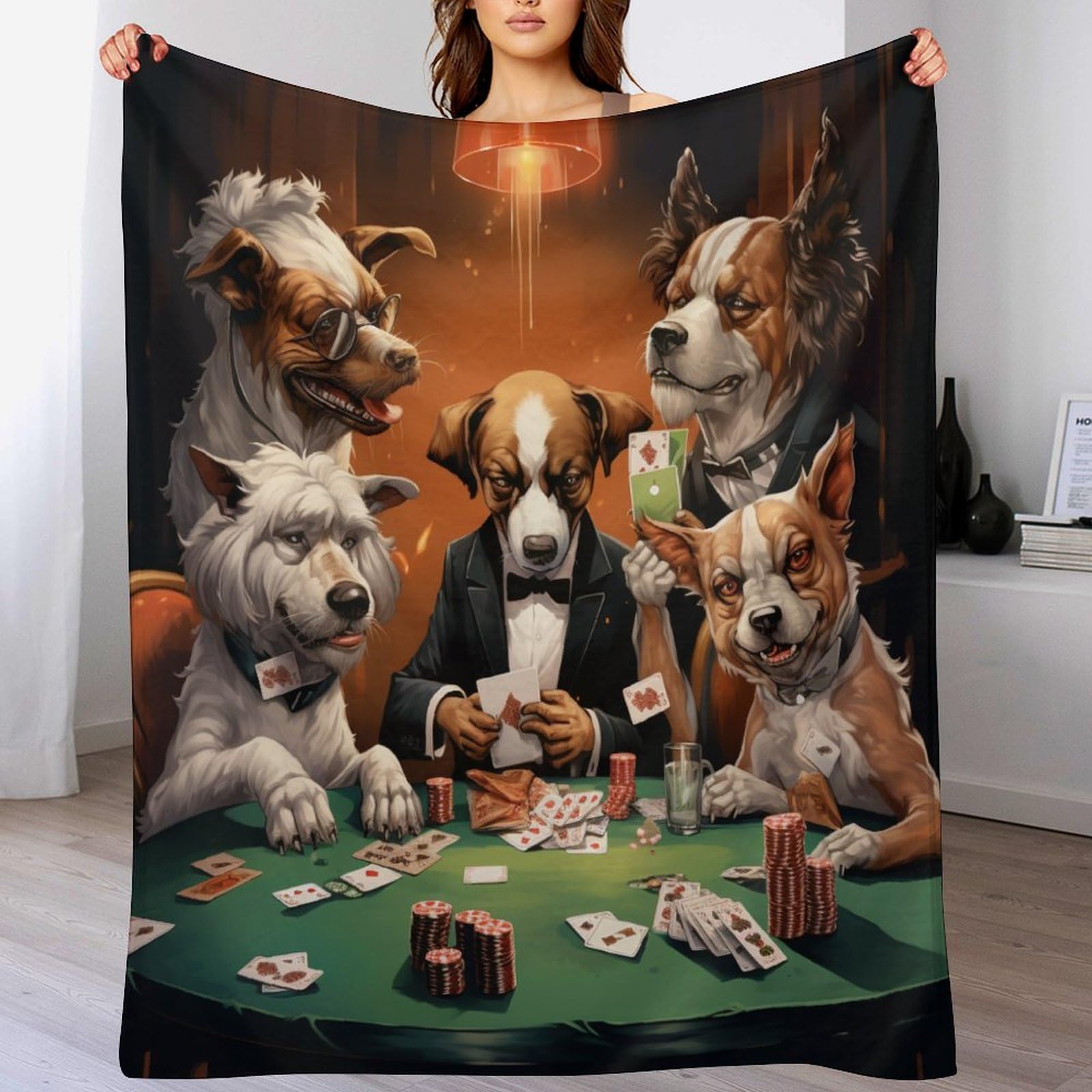 PAZZK Cute Dog Throw Blanket Printed Blanket for Kids Child Adults Soft Warm Flannel Solid Throw Blanket for Bed, Couch, And Travel（140×180cm） — image 1