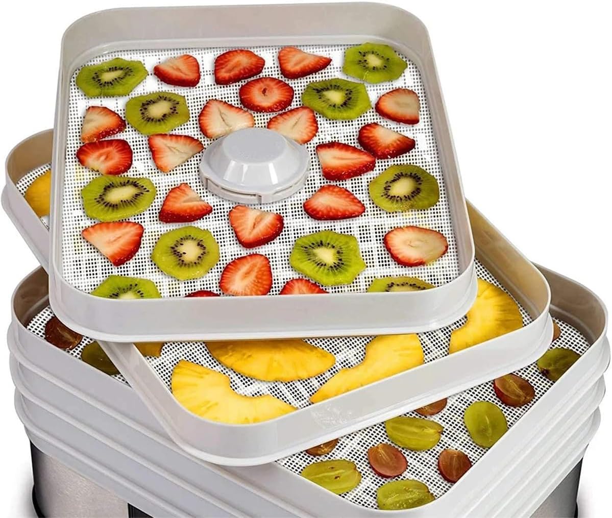 Non Stick Silicone Dehydrator Sheets 10PCS-11.02"x15.35" Food & Fruit Dryer Mesh Reusable Baking Mesh Pads for Kitchen
