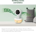 Moniteur vidéo de bébé LeapFrog LF815HD - 1080p WiFi avec accès à distance, affichage haute définition de 5” 720p, lumière nocturne, vision nocturne en couleur, (blanc), modèle de caméra fixe