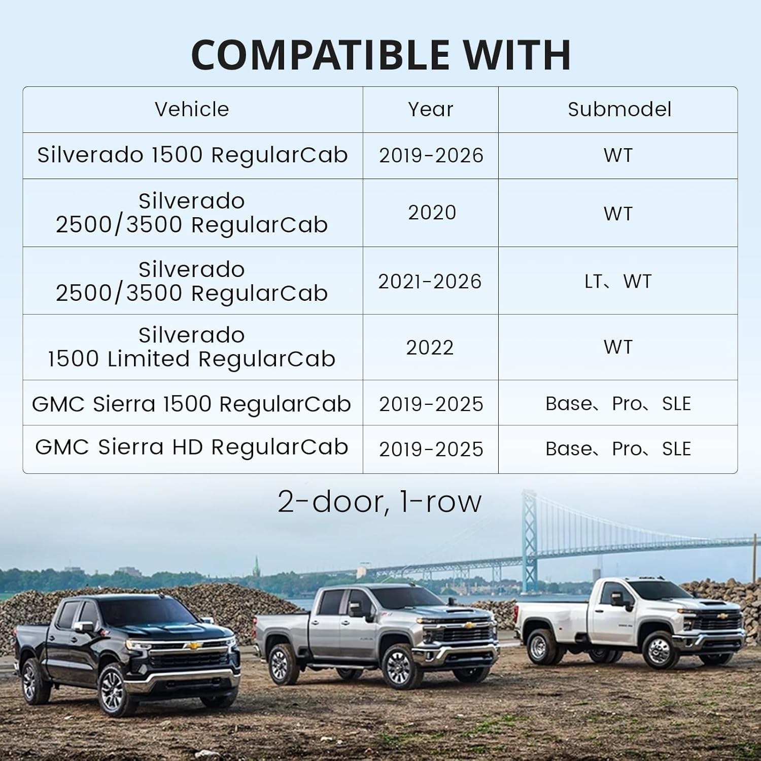 Custom Seat Covers for Chevy Silverado 1500/HD Limited RegularCab Precision Fit for 2019 2020 2021 2022 2023 2024 2025 2026 WT – Neoprene Front Camo Seat Cover(Neoprene Jungle Camouflage)