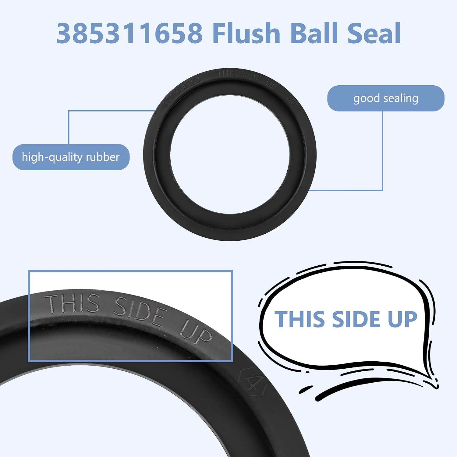 Funmit Upgraded 2-Pack 385311641 RV Toilet Water Valve Kit Compatible with Dometic Toilets 300 310 320 Series, Includes 2 Pcs 385311658 Flush Ball Seal | Prevent leakage | Increased Freeze Resistance