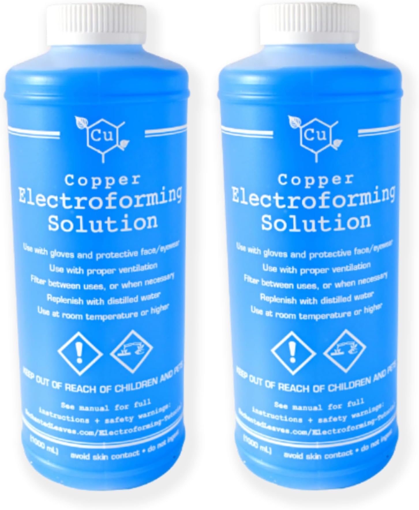 Copper Electroforming Solution | Set of Two 1 Liter Bottles | Acid Copper Solution | Cu Electroformer Supply | Ready to Use for Jewelry Making