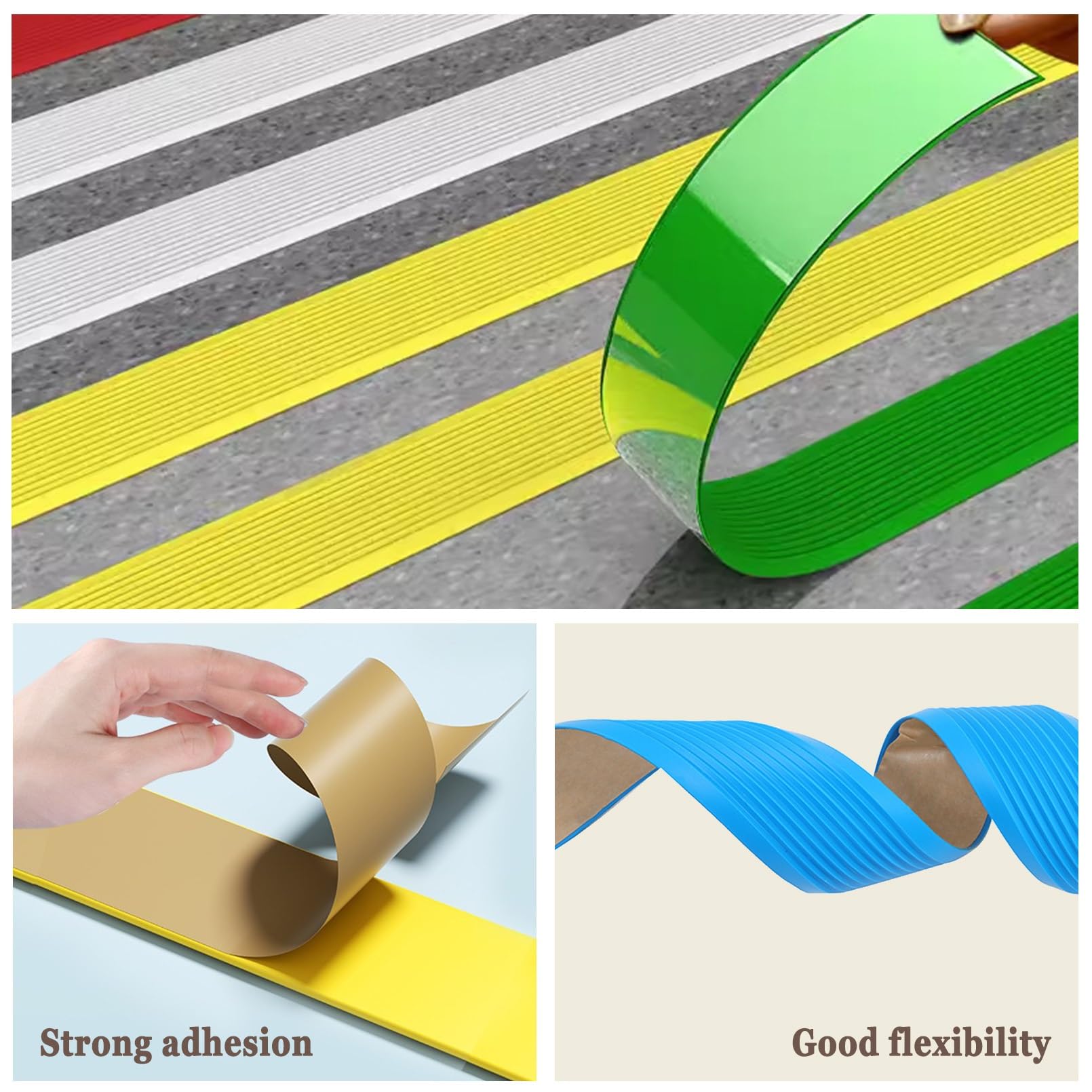 Borde de Escalera de Vinilo Antideslizante, Tiras Antideslizantes Para Peldaños, Para Peldaños de Interior Y Exterior, Protector de Borde de Escalera de Vinilo de PVC Adhesivo Para Escalera(Yellow,0.0