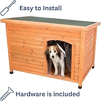 Vista 4 de Trixie Productos para mascotas Puerta de plástico para Caseta de perro de techo plano , plástico claro