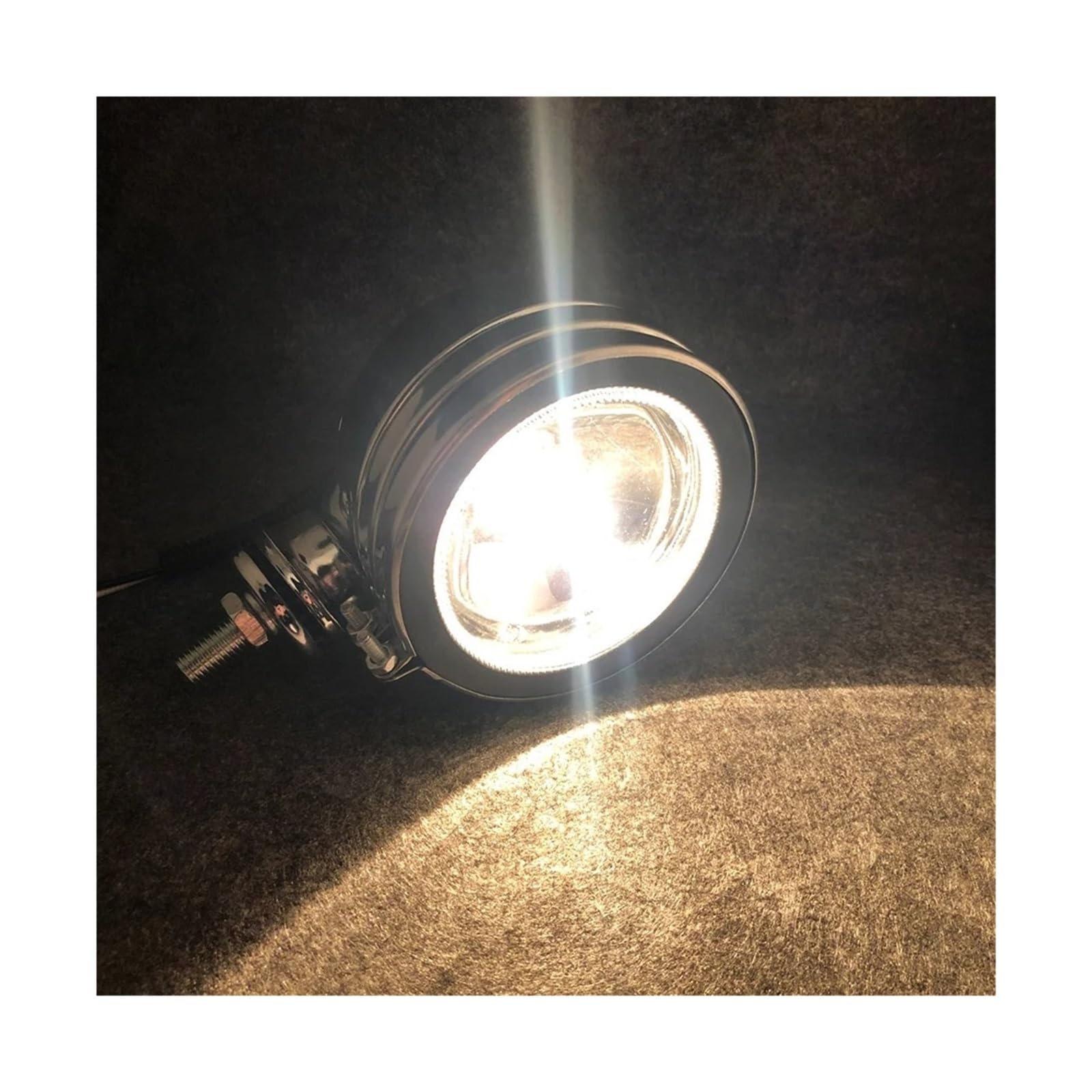 Avant Lampe Pour Triumph Pour Cafe Racer 10MM Chrome Métal Universel Moto Spot Lumière Auxiliaire Antibrouillard Avec Lentille En Verre Scooter Moto Indicateur Avant Phare Avant Moto