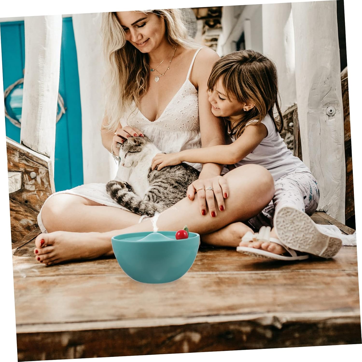 1pc Pet Cat Water Fountain Ceramic Bowl Automatic Circulating Water Dispenser