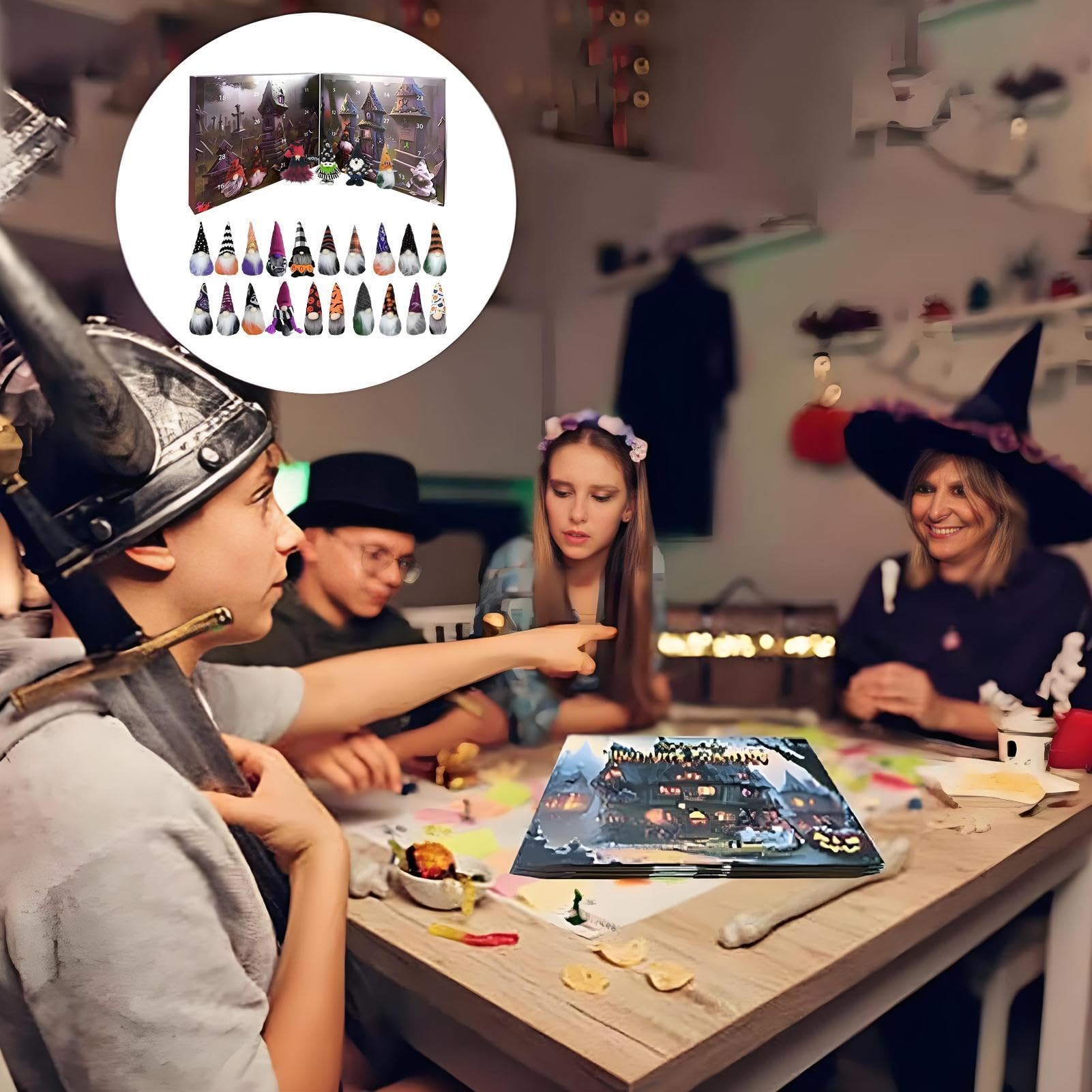 Gnomos De Halloween Muñeco Enano con Sonido y Luz | Calendario De Cuenta Atrás Para Las Festividades Para Cumpleaños Sala Dormitorio Vacaciones Estantería Oficina En Casa