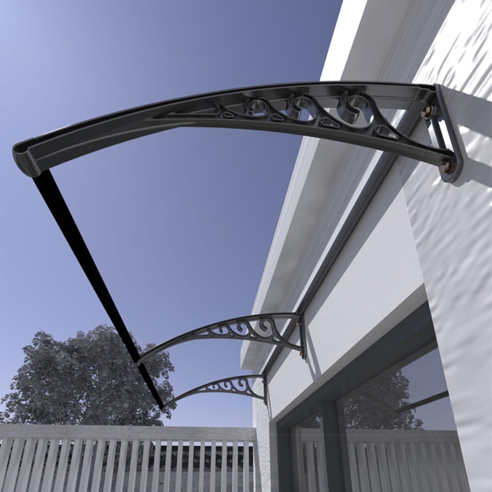 LWJSOCP Outdoor Window Awning Canopy Clear Polycarbonate Patio r for Rain & Snow Protection 60x100cm (24x39in) Durable Exterior Shelter for Doors & Windows