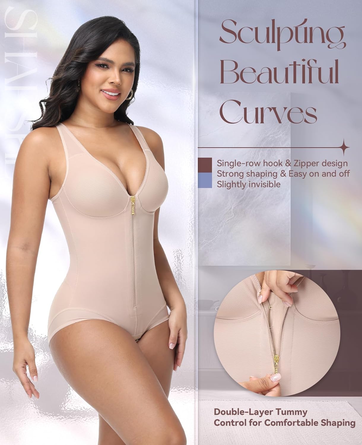 SHAPSHE Fajas Body Shaper Colombianas Moldeadoras Tummy Control Shapewear Compression Garment - Image 2