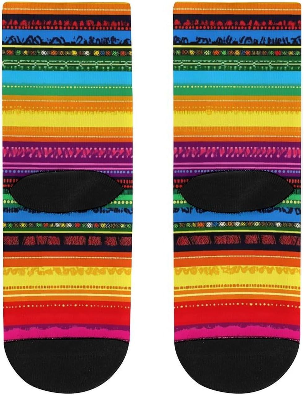 Mexican Serape Colorful Stripes Knee High Socks Athletic Long Stockings Sport Casual Crew Tube Sock Boot 30cm