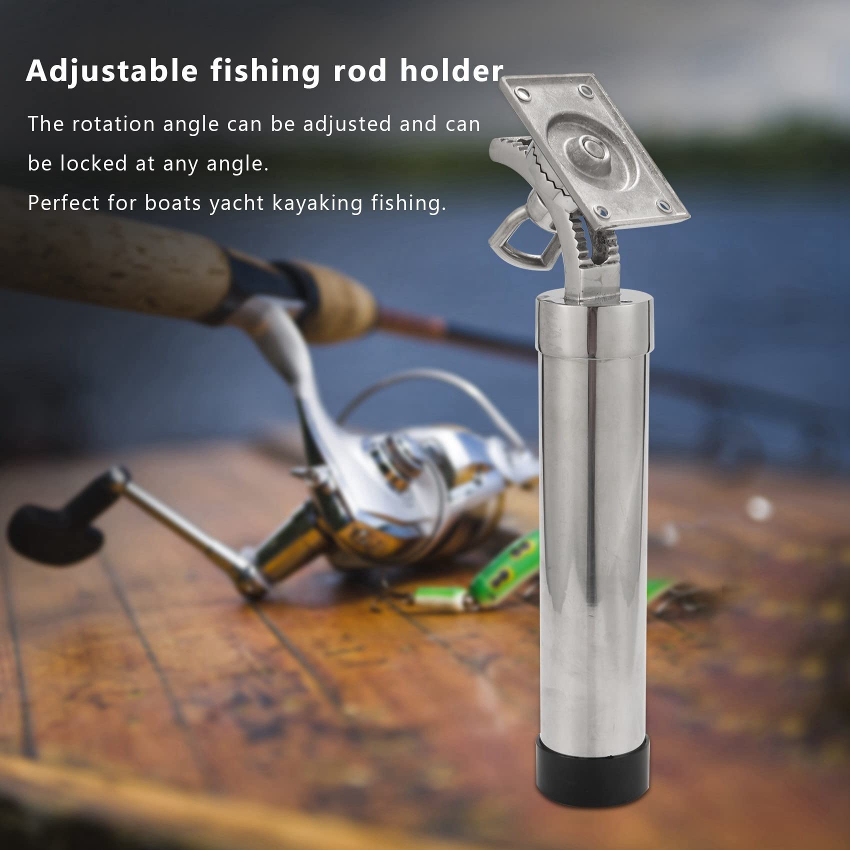 Support de canne à pêche réglable en argent