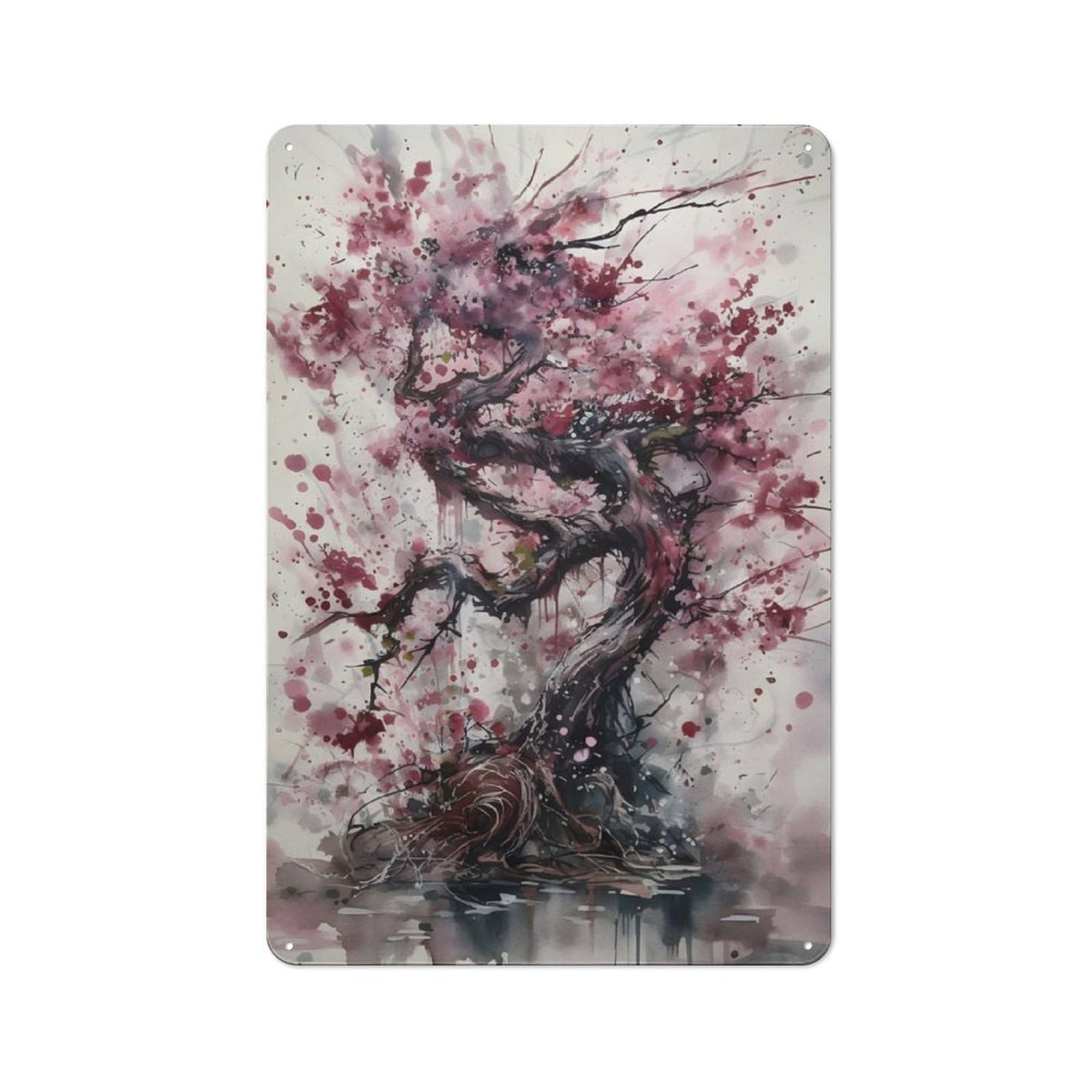Junmoney Pink Cherry Retro-Style Metal Plaque 30X20cm For Kitchen Or Home Bar, Gift For Home Bar Enthusiasts During The Christmas Season