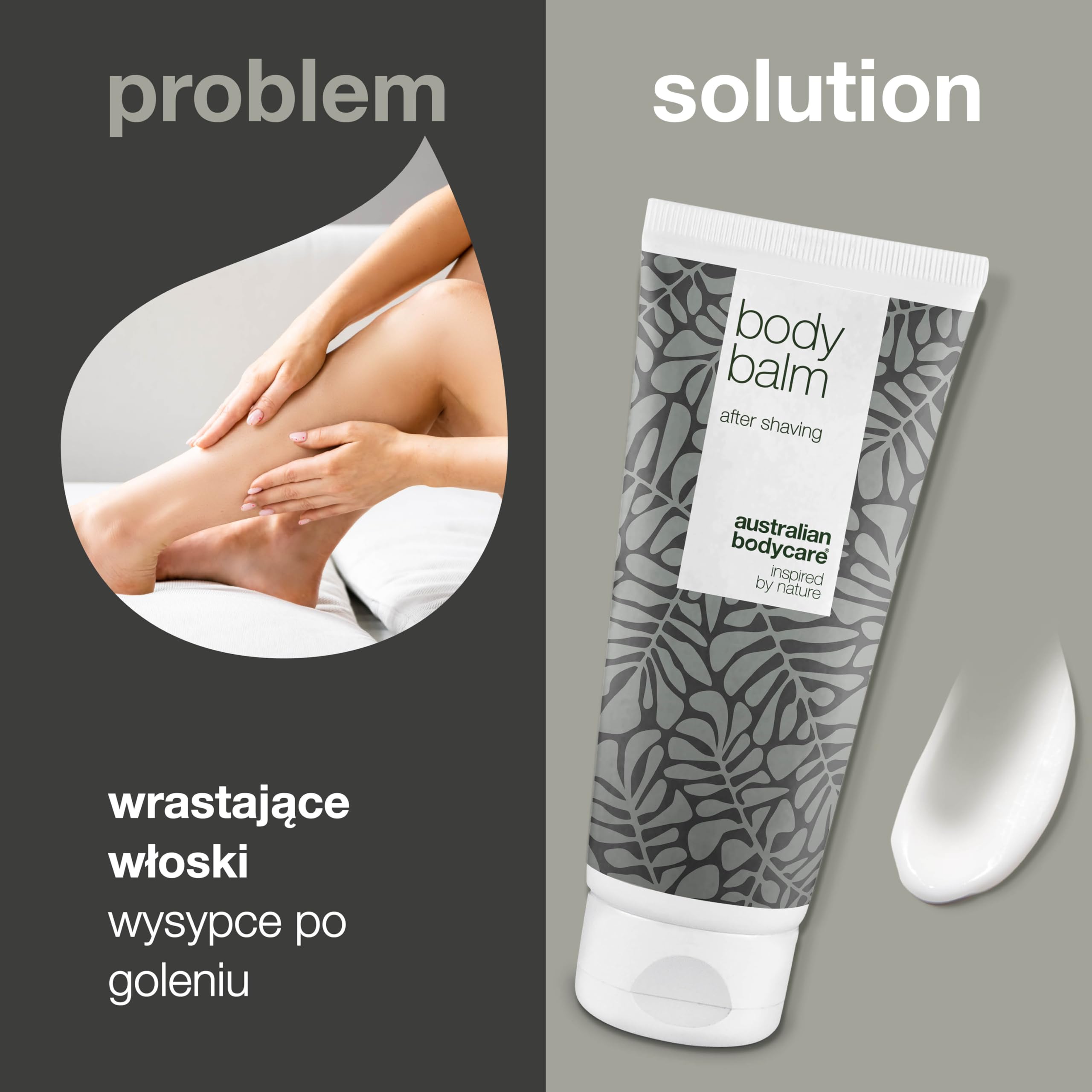 Australian Bodycare Body Balm, 200ml | Pielęgnujący balsam po goleniu na podrażnioną skórę | Z 100% Olejkiem z Drzewa Herbacianego | do pielęgnacji wrastających włosków, guzków i podrażnień skóry