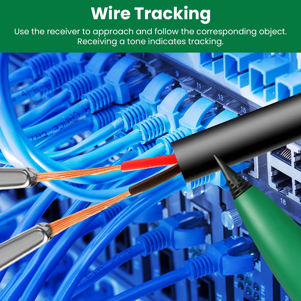 Flintronic Probador de Circuitos, Probador de cables de Red, Rastreador de Cables Multifunción,Buscador de Líneas, Trazador de Cables y Generador de Tonos, para Identificación y Control de Cables