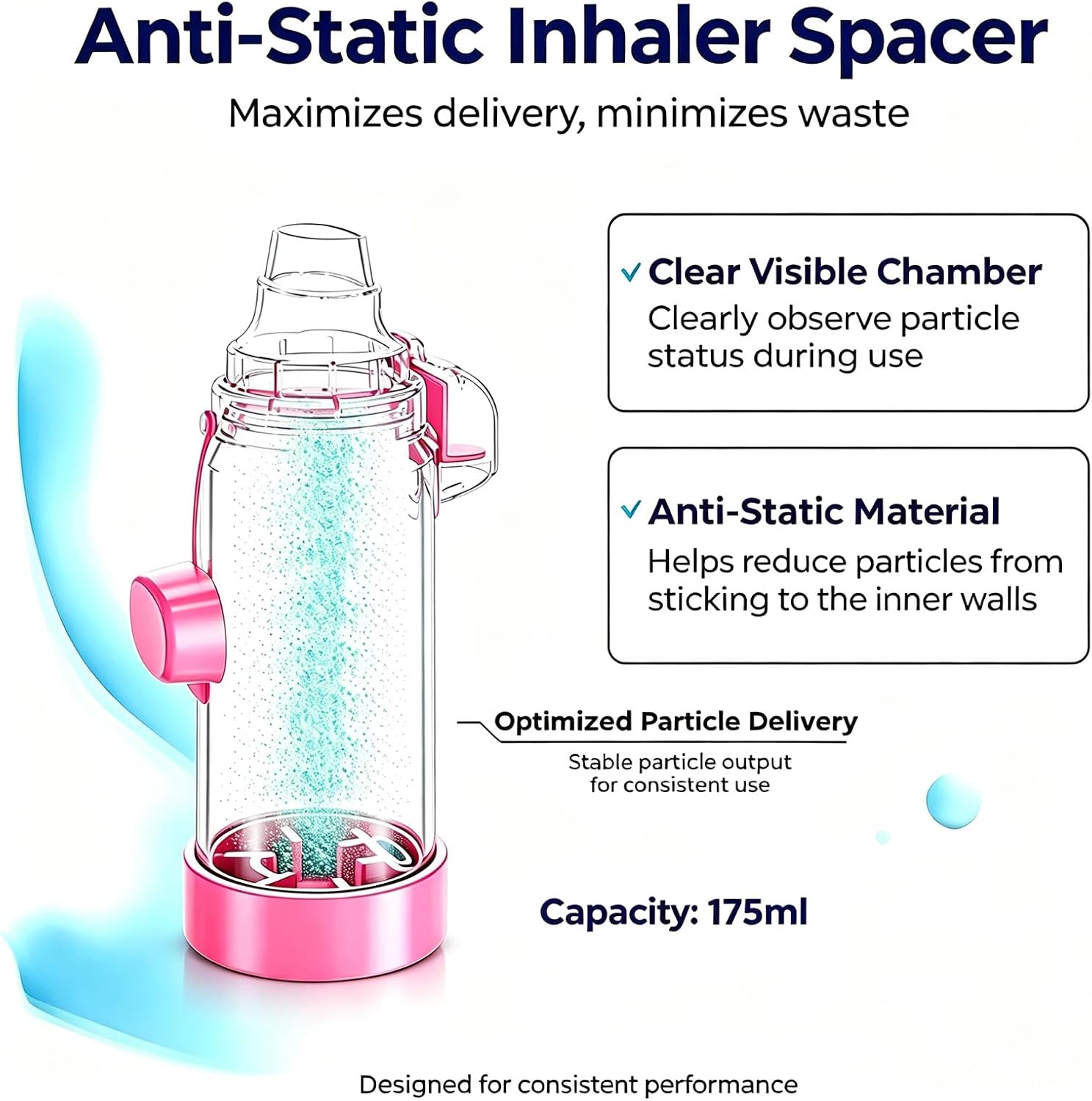 Soft Silicone Inhaler Spacer for Kids - Fun and Colorful Design,Kids-Blue