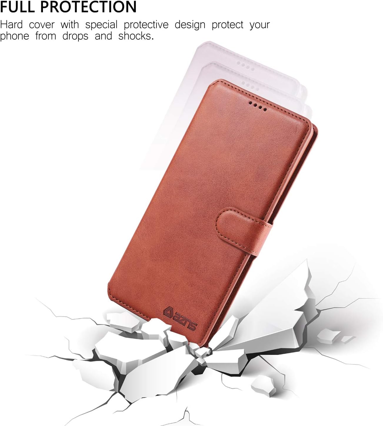 Compatible with Samsung Galaxy Note 8 Wallet Case, Magnetic Stand Flip Protective Cover Premium Leather Flip Case with ID & Credit Card Slots Cash Pockets for Samsung Galaxy Note 8 (Brown)
