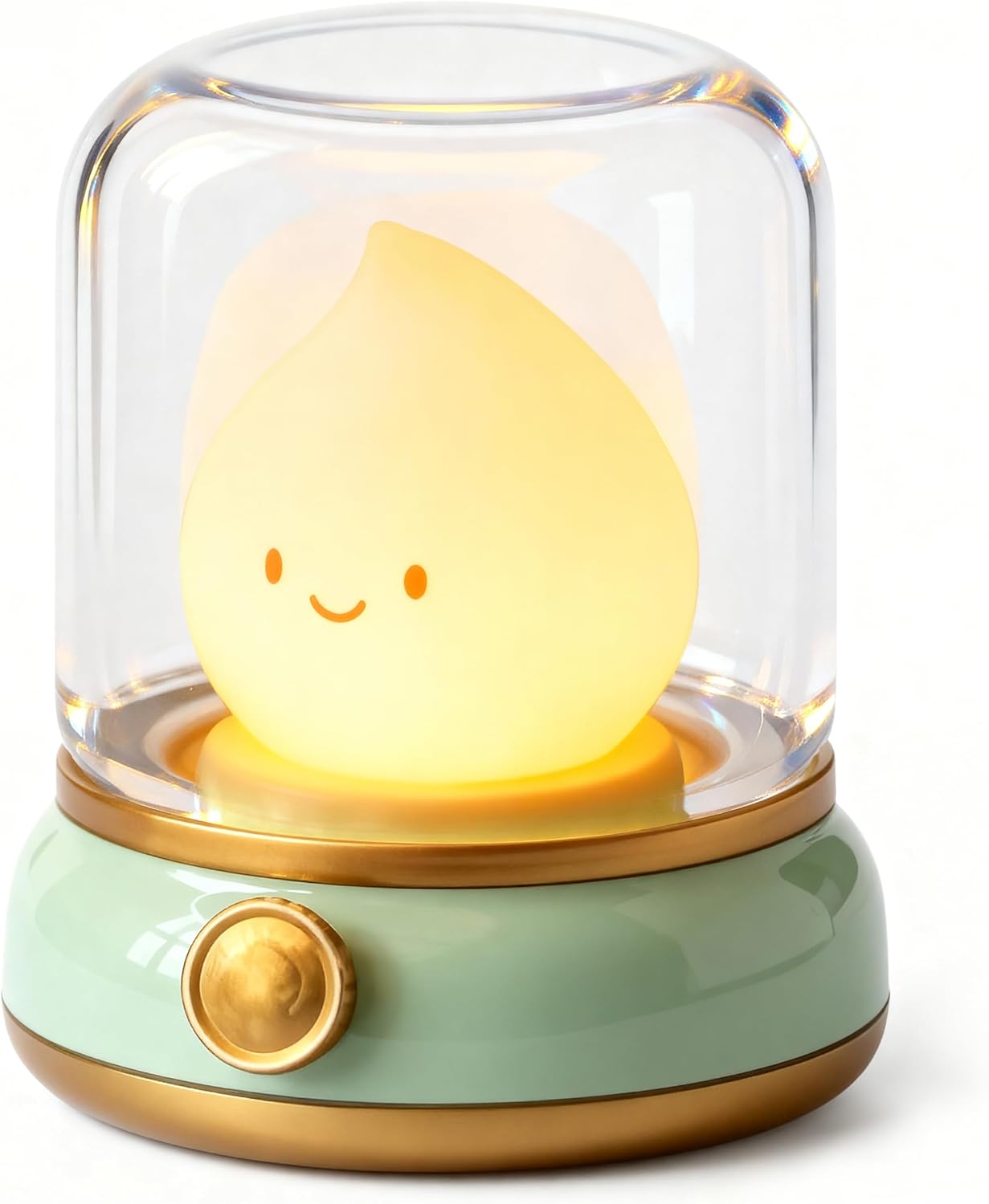 Photo 1 of Cute Smiley Lamp, Portable LED Camping Lantern Night Light, Rechargeable, Dimming, Table Bedside Candle Light for Baby Nursery Decor, Bedroom, Bathroom