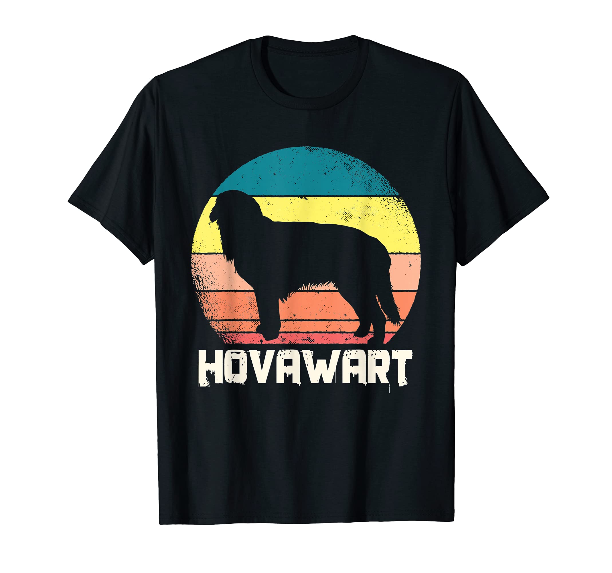 Hovawart Retro Dog Design T-Shirt, Black