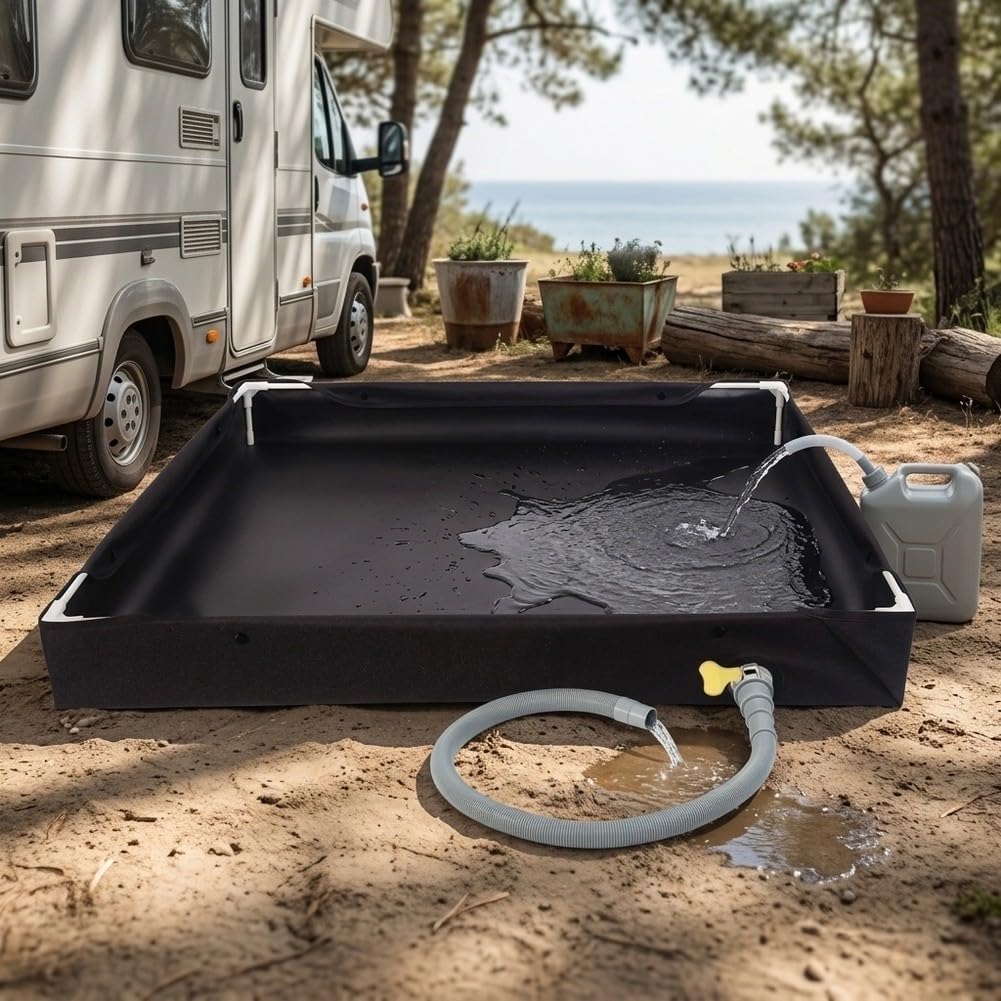 Base para ducha para portátil PVC 80x80cm Drenaje Lateral Base