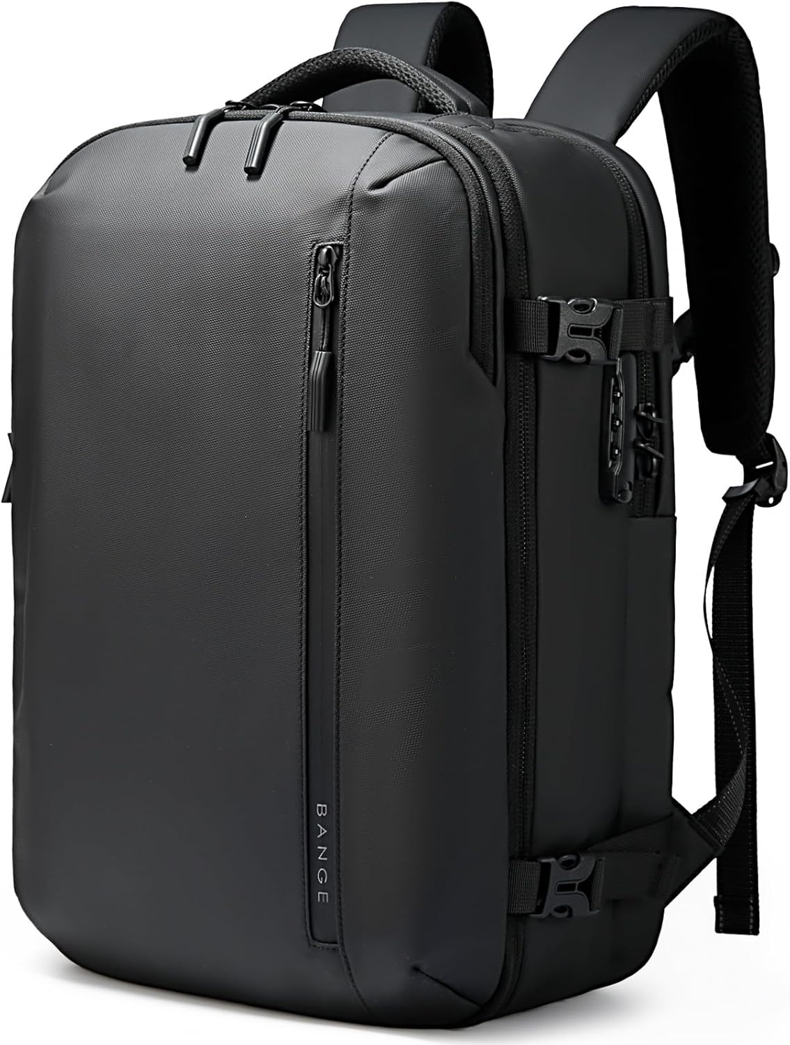 BANGE Travel Backpack with 15.6 Inch Laptop Compartment & TSA Lock for Men and Women, Water-Resistant Large Carry-On, Flight Approved,Black