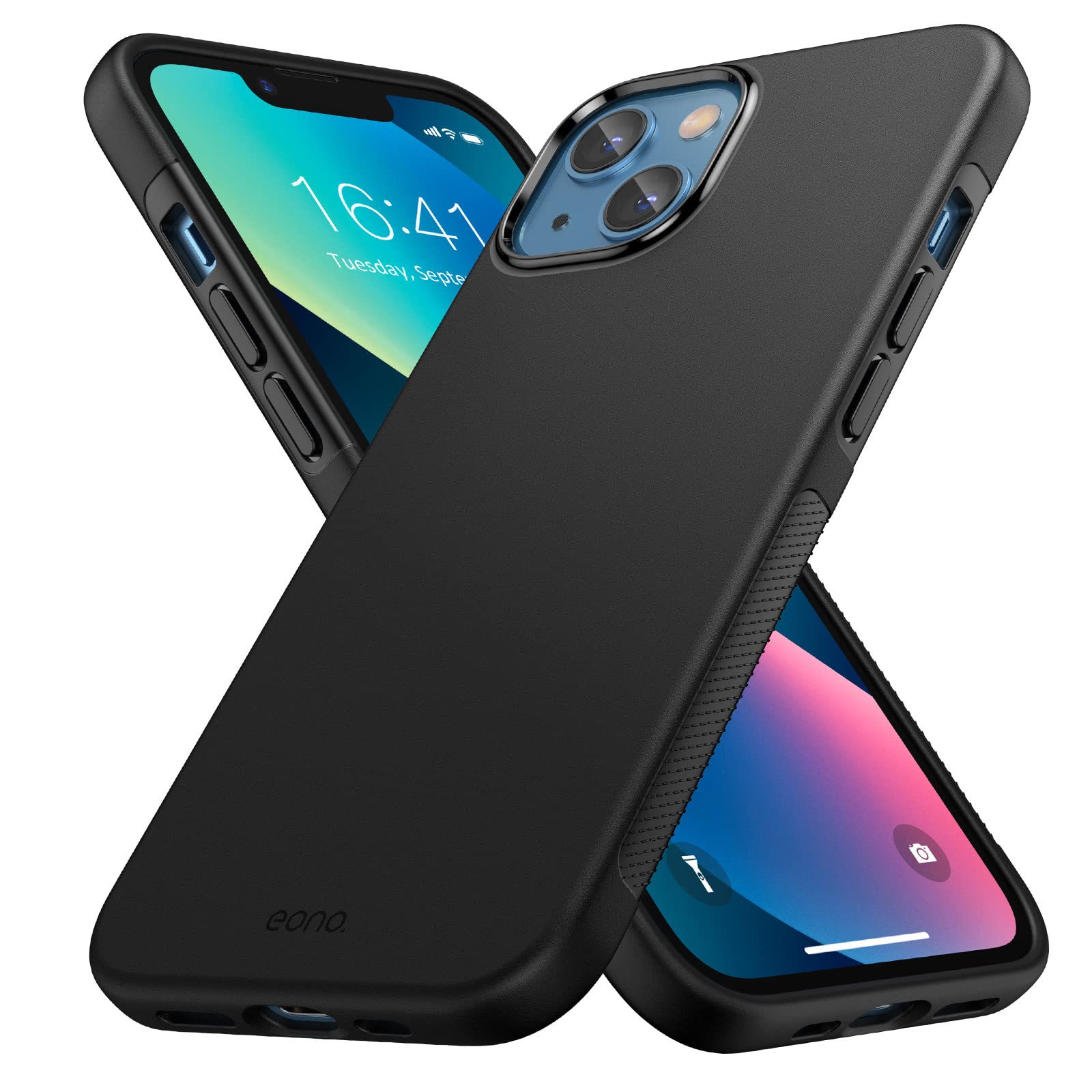 Amazon Brand - Eono iPhone 13 Case, Anti-slip Design, Shockproof, Frosted Ultra-Slim Protective Case for iPhone 13 - Matte Black