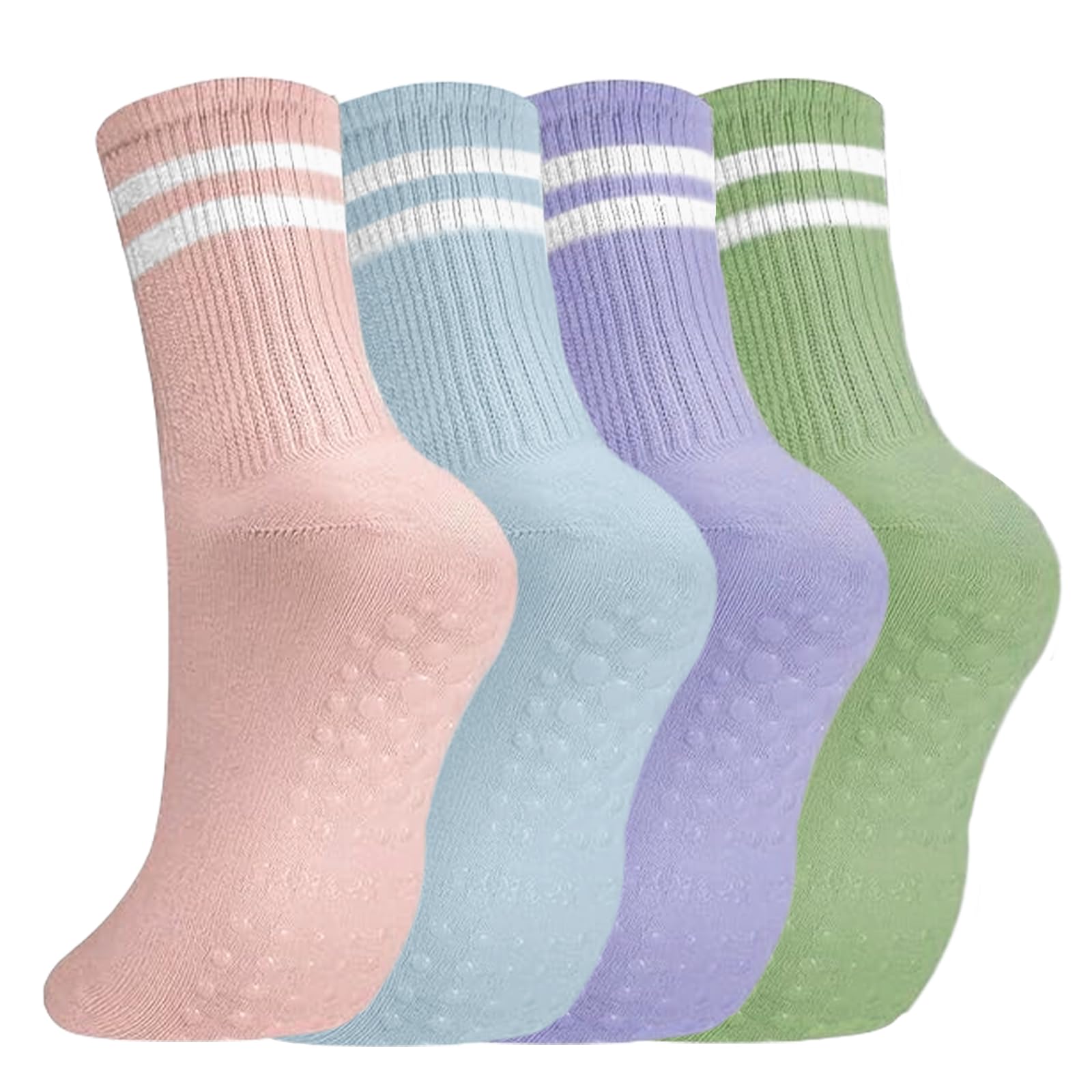 flintronic Calzini Antiscivolo Yoga Donna, Calze in Cotone, Sportivi con Puntini in Gomma per Pilates Balletto Danza Fitness