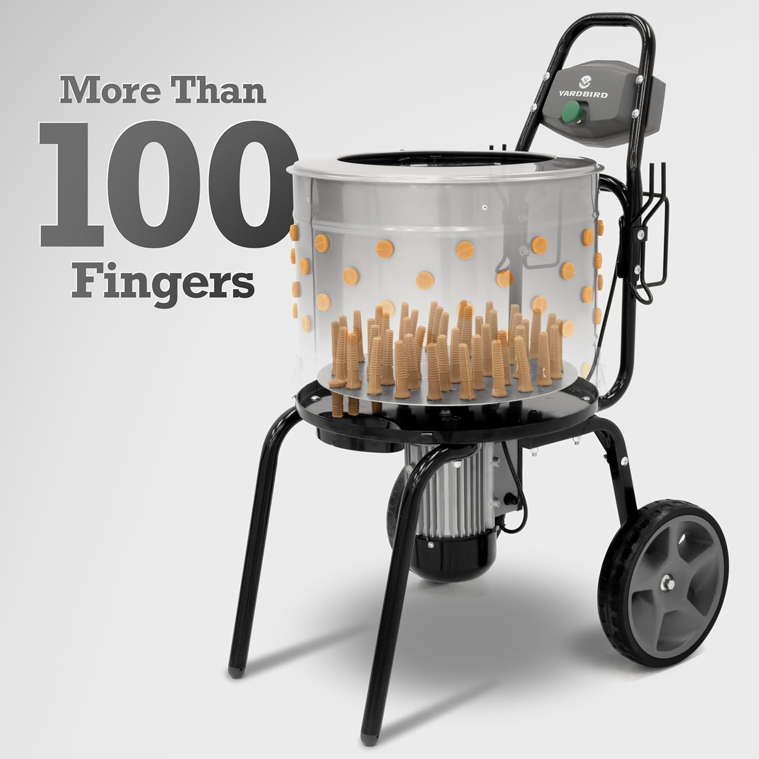 Yardbird 44204 Chicken Plucker, Easy On/Off Button, Integrated Hose and Cord Hooks, 20" Stainless Steel Tub, 1.2 HP Motor, 111 Natural Soft Fingers, Integrated Irrigation Ring and Included Y-Valve