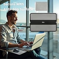 Vista 2 de Portable Laptop Lap Pad, Laptop Desk with Retractable Mouse Tray, Sturdy Stable Work Surface for Bed Sofa Couch or Travel