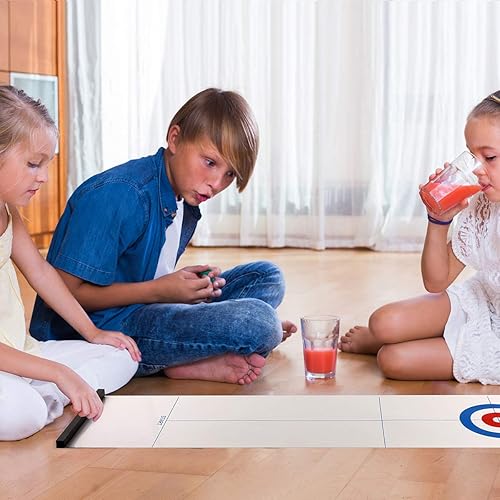 Miniatura 2 de Yobbi - Juego de rizador de mesa para niños, adultos y familia. Divertido juego de deportes en interiores para todos. Viene con 8+2 piedras de rizar
