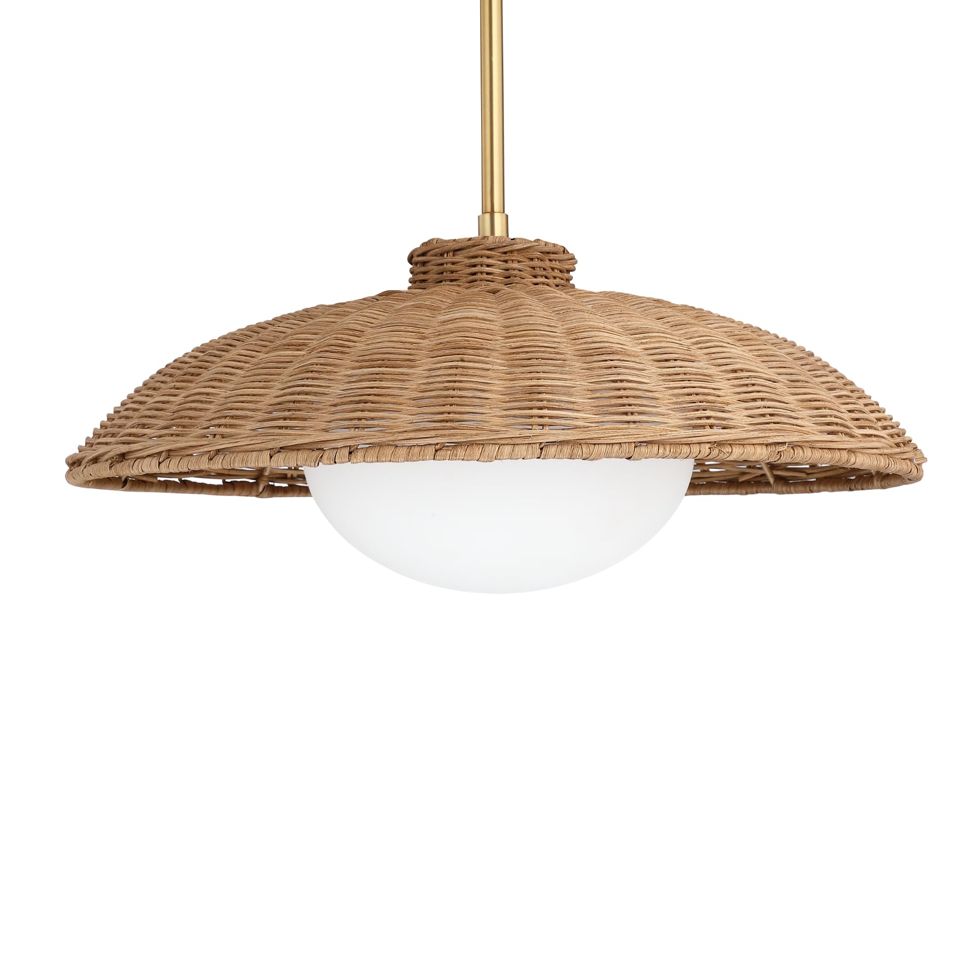 Nathan James Belleville Boho Rattan Pendant Light with Diffuser
