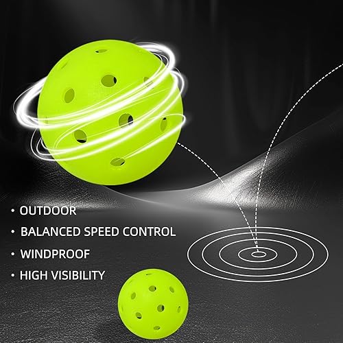 Miniatura 3 de Pickleball Balls  Crack-Resistant  40 Holes Outdoor Pickle Balls  High Bounce, Perfectly Balanced Pickle Ball for Tournament Play