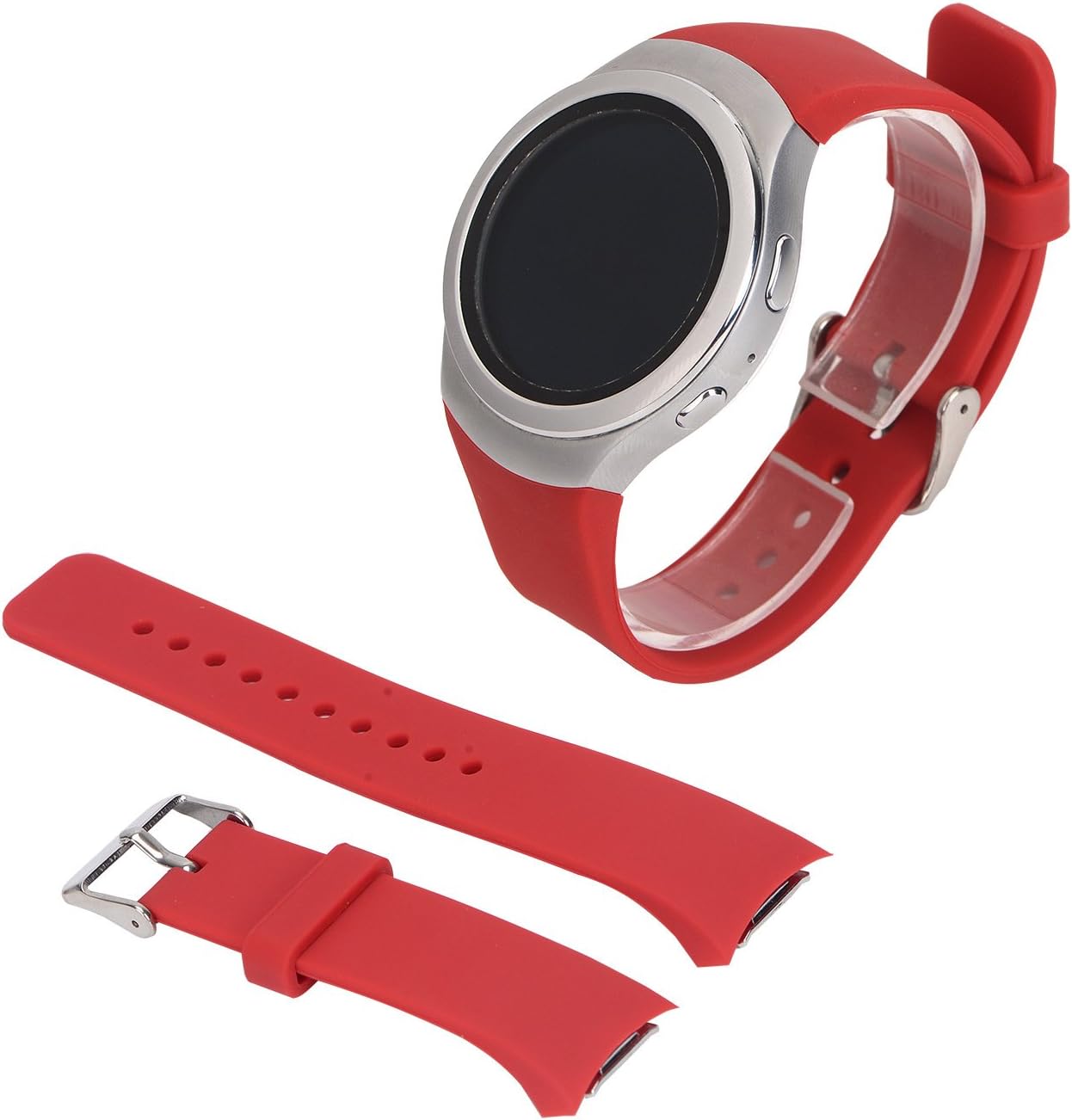 Replacement for Samsung Gear S2 Watch Band - Soft Silicone Sport Replacement Band for Samsung Gear S2 Smart Watch SM-R720 SM-R730 Version Only Red