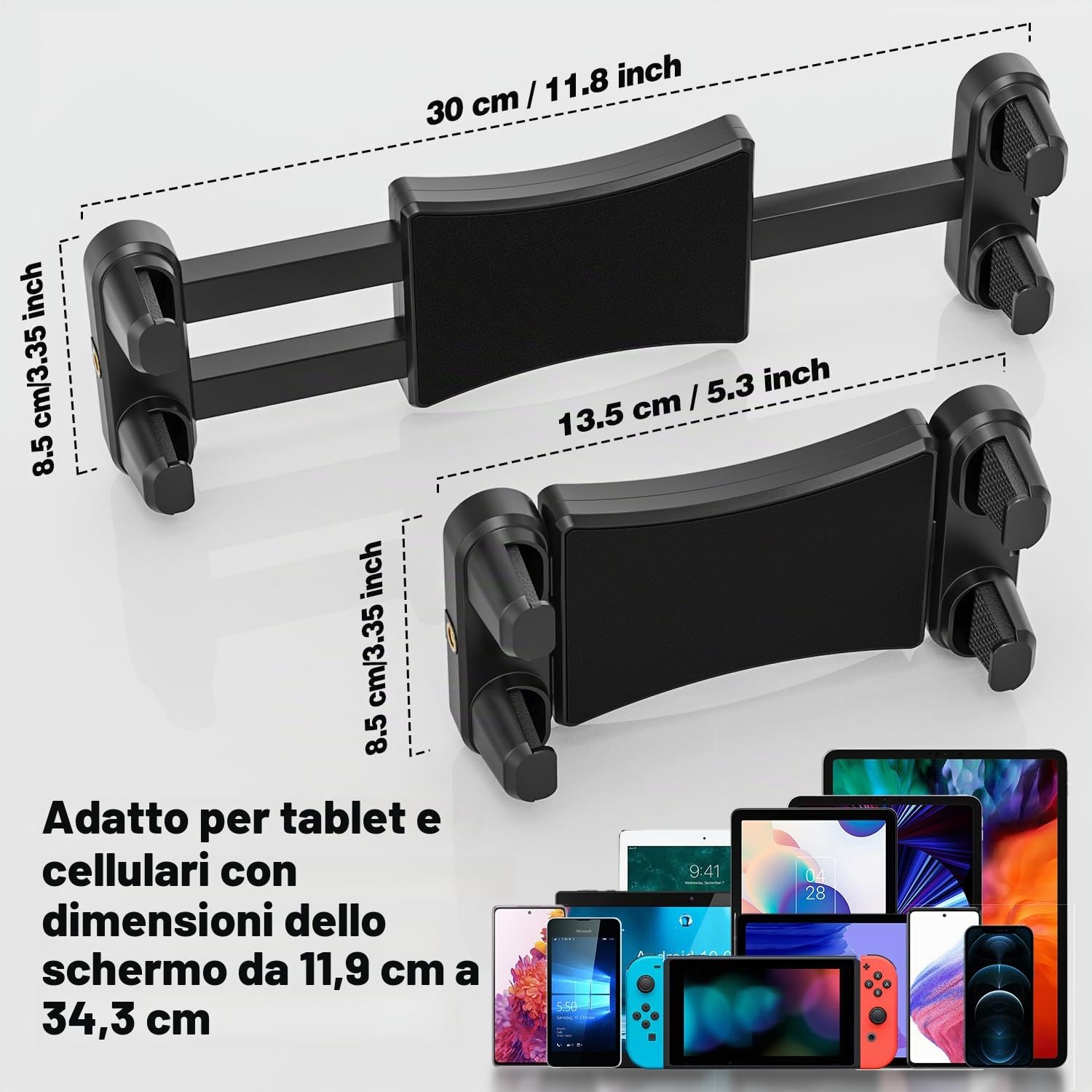 Supporto Tablet per Microfono, Support per iPad Musica Microfono, Porta Tablet per Asta Regolabile a 360° per iPad/Pro/Mini/Air, Smartphone 4,7-13,5"