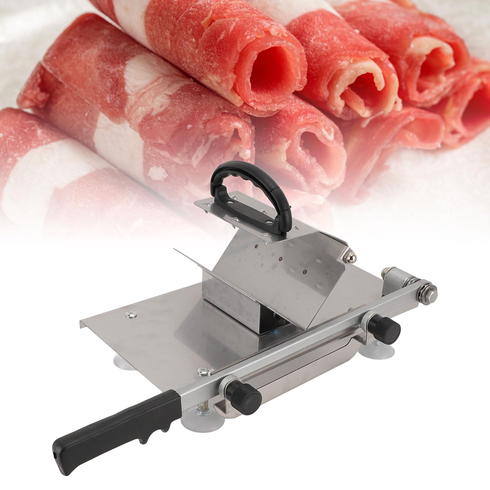 CHICIRIS Cortador de Carne Manual, Máquina de Rodajas de Carne Multifuncional de Acero Inoxidable para Restaurantes, Tiendas de Ollas Calientes (Grande 24 pulgadas)
