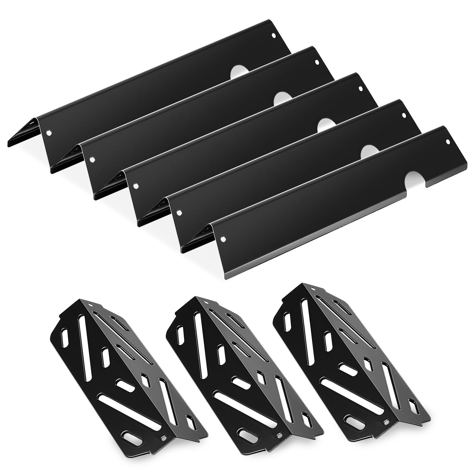 VEVOR Barre Cache-brûleur et Diffuseur de Chaleur pour Barbecue 8PCs, Déflecteur de Graisse pour Brûleur 43,5 cm, pour Weber Genesis II 310, 315, 335, 340, E/S 325s, ES/SX 325s, E/S 335, EX/SX/EPX-335