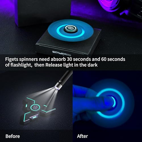 Vista 16 de INNÔPLUS Fidget Spinner, Fidget Spinners Cool, Fidget Spinners para adultos, juguete de alivio de estrés y ansiedad TDAH para alivio de TDAH