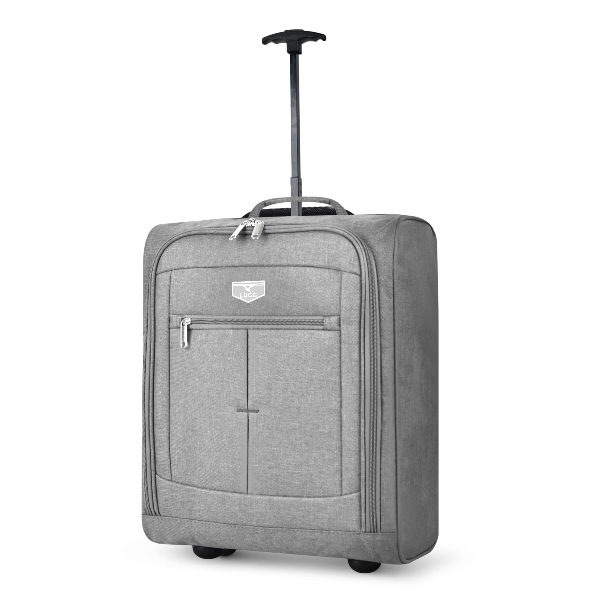 LUGG Cabin Size Lightweight Luggage - Durable 600D Polyester Snowflake Push Up Trolley - Solid Wheels - Easyjet, Ryanair, British Airways - Airway Locker (56x45x25cm)