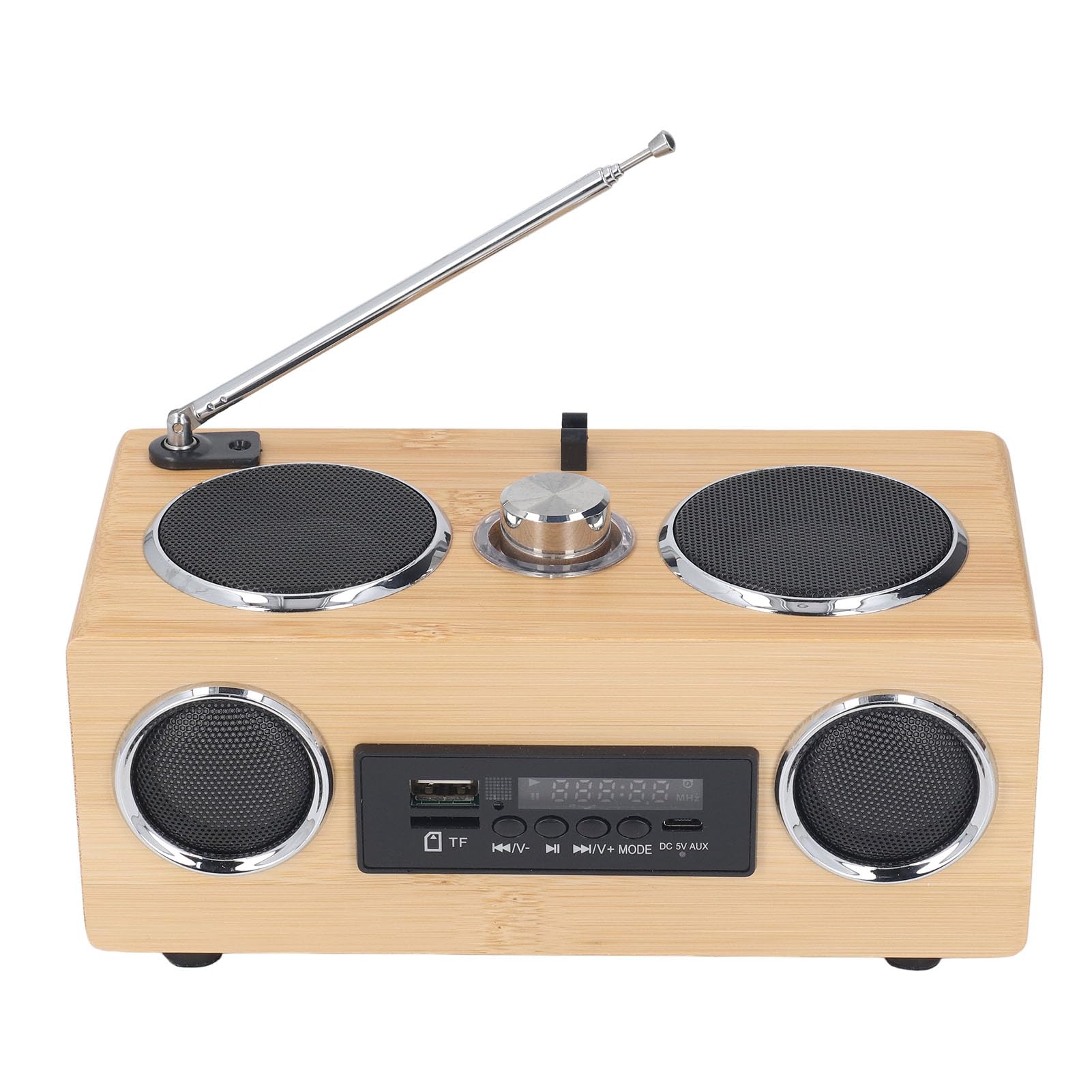 Bewinner Vintage Bluetooth 5.0 Głośnik z Radiem AM FM, Przenośnik Retro Wireless Portable, Sterowanie Pokrętłem, Dźwięk Premium 3W do Domu, Biura
