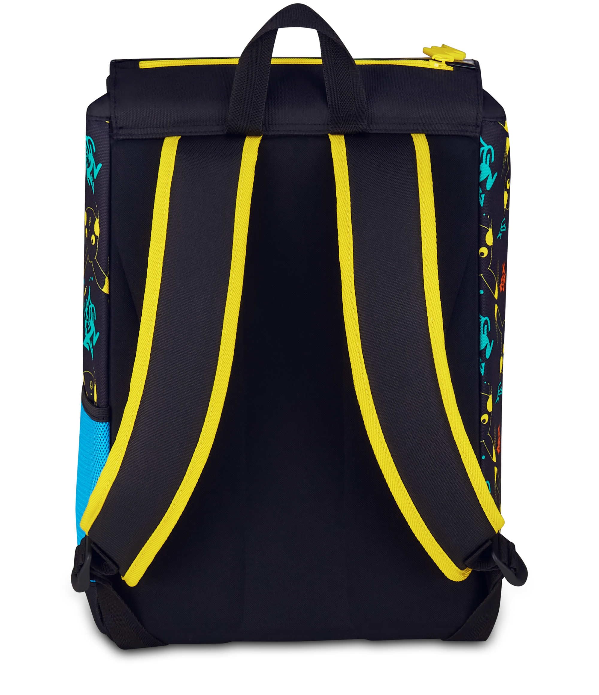Seven Pokémon - Mochila con doble compartimento extensible, negra, gran capacidad, respaldo preformado, para niño, escuela primaria, Negro, Talla única, Casual